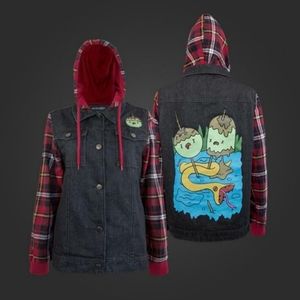Adventure Time Flannel Denim Jacket L